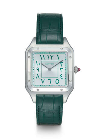 CARTIER, SANTOS DUMONT XL REF. 3406B, A LIMITED EDITION PLATINUM MANUAL-WINDING WRISTWATCH WITH EASTERN ARABIC NUMERALS - photo 1