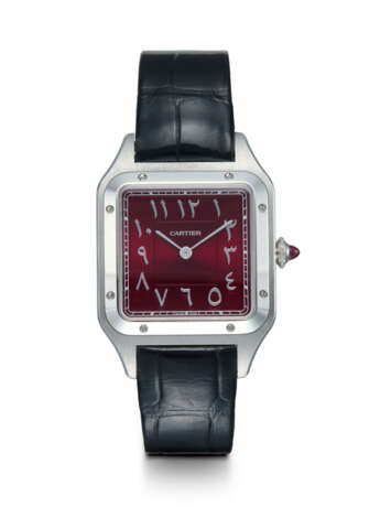 CARTIER SANTOS DUMONT, A FINE LIMITED EDITION PLATINUM MANUAL-WINDING WRISTWATCH WITH ARABIC NUMERALS - photo 1