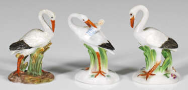 Three Miniature Storks