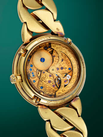 OMEGA, LOUIS BRANDT, A POSSIBLY UNIQUE GOLD, DIAMOND AND RUBY-SET AUTOMATIC PERPETUAL CALENDAR WITH MOON PHASES AND BRACELET - photo 3