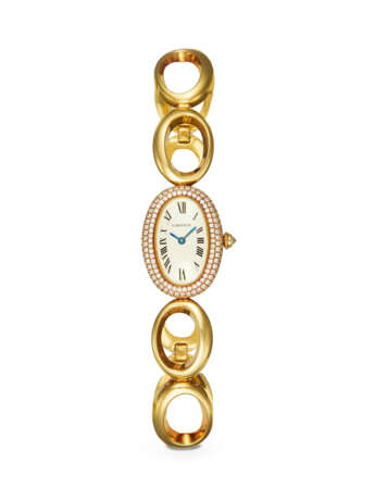 CARTIER, BAIGNOIRE REF.1967, AN ATTRACTIVE GOLD AND DIAMOND-SET BRACELET WATCH - photo 1