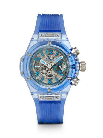 HUBLOT BIG BANG UNICO SAPPHIRE, A LIMITED EDITION AUTOMATIC CHRONOGRAPH WITH A BLUE SAPPHIRE CASE - Foto 1