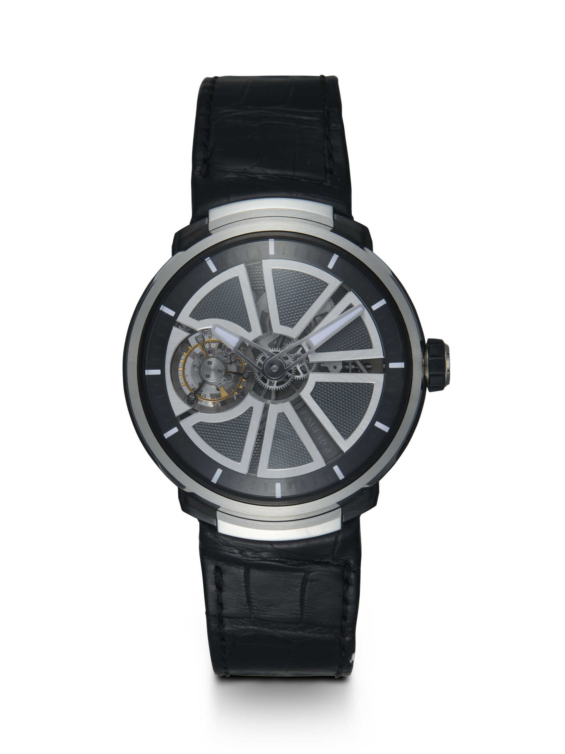 FABERGE VISIONNAIRE I, AN EXTREMELY RARE LIMITED EDITION PLATINUM AND TITANIUM TOURBILLON WRISTWATCH