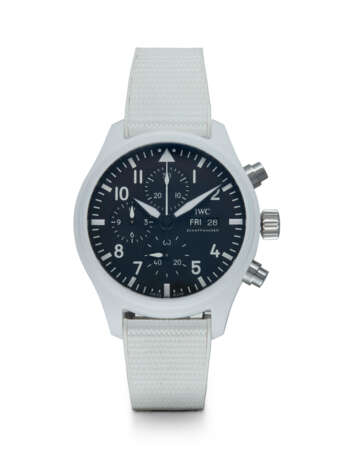 IWC, PILOT’S WATCH CHRONOGRAPH TOP GUN EDITION “LAKE TAHOE”, AN ATTRACTIVE WHITE CERAMIC AUTOMATIC WRISTWATCH - фото 1