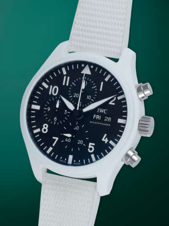 IWC, PILOT’S WATCH CHRONOGRAPH TOP GUN EDITION “LAKE TAHOE”, AN ATTRACTIVE WHITE CERAMIC AUTOMATIC WRISTWATCH - фото 2