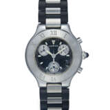 CARTIER, MUST 21, A STAINLESS STEEL QUARTZ CHRONOGRAPH WRISTWATCH - фото 1