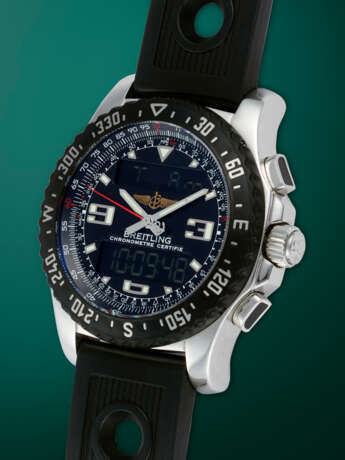 BREITLING, AIRWOLF RAVEN, A STEEL MULTIFUNCTION QUARTZ WRISTWATCH - фото 2