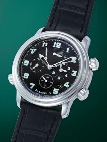 BLANCPAIN LEMAN REVEIL GMT, A STAINLESS STEEL AUTOMATIC DUAL TIME WRISTWATCH WITH ALARM FUNCTION - photo 2