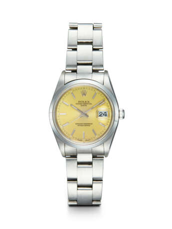 ROLEX, OYSTER PERPETUAL DATE REF. 15200, AN ATTRACTIVE STAINLESS STEEL AUTOMATIC WRISTWATCH WITH ‘LEMON’ DIAL - photo 1