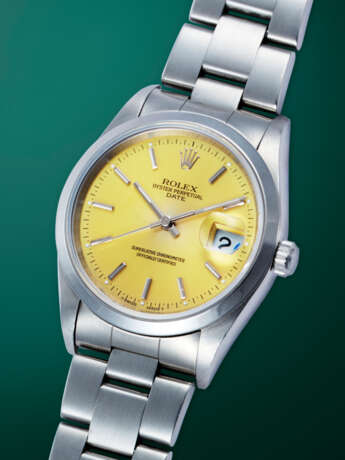 ROLEX, OYSTER PERPETUAL DATE REF. 15200, AN ATTRACTIVE STAINLESS STEEL AUTOMATIC WRISTWATCH WITH ‘LEMON’ DIAL - photo 2