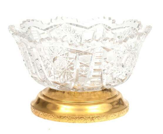 Coupe &agrave; fruits en cristal avec finition argent&eacute;e Crystal Early 20th century - photo 2