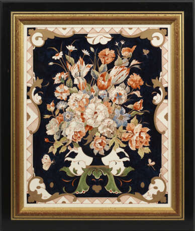 Prachtvolle Delfter Bildplatte mit Blumenstillleben - Foto 1