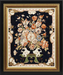 Prachtvolle Delfter Bildplatte mit Blumenstillleben