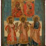 AN ICON SHOWING TWO IMAGES OF THE MOTHER AND THREE SELECTED SAINTS - фото 1