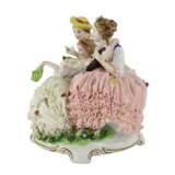 Unterweissbach. Groupe de porcelaine Concert sur l&amp;39;herbe. Porcelain Hand Painted Gilding 20th century - Foto 5