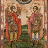 A MONUMENTAL ICON SHOWING THE ARCHANGEL MICHAEL AND ST. GEORGE - фото 1