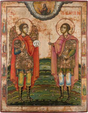 A MONUMENTAL ICON SHOWING THE ARCHANGEL MICHAEL AND ST. GEORGE - фото 1