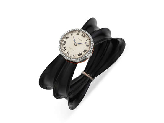 CARTIER ART DECO DIAMOND, CORAL AND ENAMEL WRISTWATCH - Foto 1