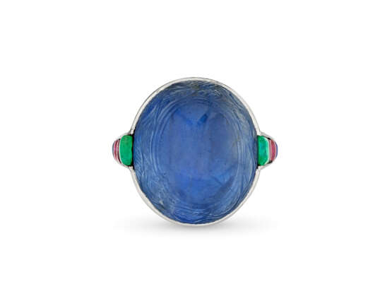 CARTIER ART DECO SAPPHIRE, DIAMOND AND MULTI-GEM RING - photo 4