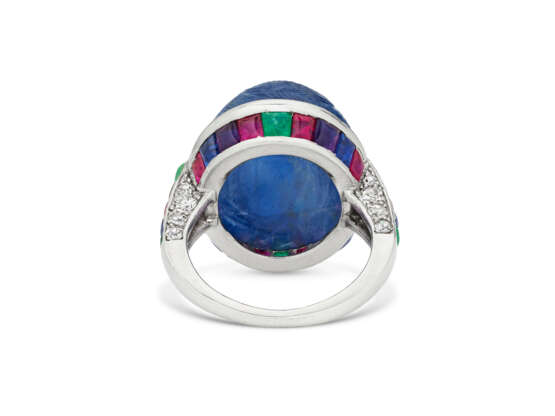 CARTIER ART DECO SAPPHIRE, DIAMOND AND MULTI-GEM RING - photo 7