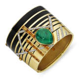 GEORGES FOUQUET ART DECO MULTI-GEM AND ENAMEL BANGLE BRACELET - photo 1