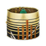 GEORGES FOUQUET ART DECO MULTI-GEM AND ENAMEL BANGLE BRACELET - photo 4