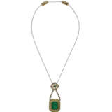 EMERALD, DIAMOND AND PEARL PENDANT-NECKLACE - фото 4