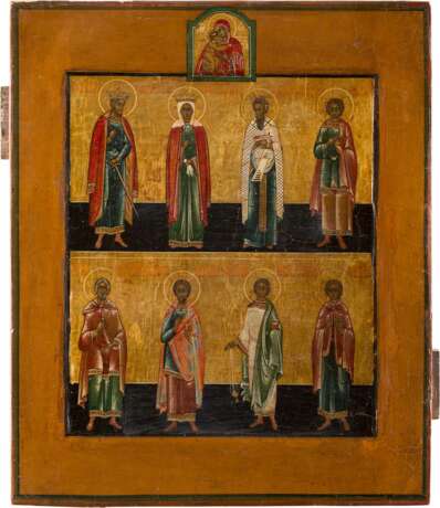 A TWO-PARTITE ICON SHOWING A SELECTION OF EIGHT FAVOURITE SAINTS AND THE MOTHER OF GOD OF FEODOR - Foto 1