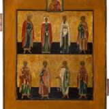 A TWO-PARTITE ICON SHOWING A SELECTION OF EIGHT FAVOURITE SAINTS AND THE MOTHER OF GOD OF FEODOR - Foto 1