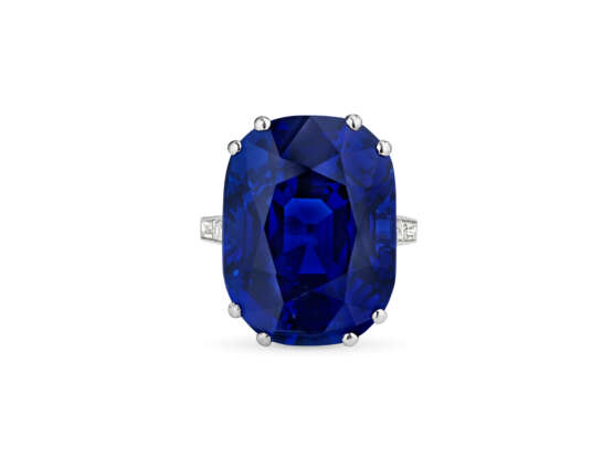 AN IMPORTANT ART DECO SAPPHIRE AND DIAMOND RING - Foto 6