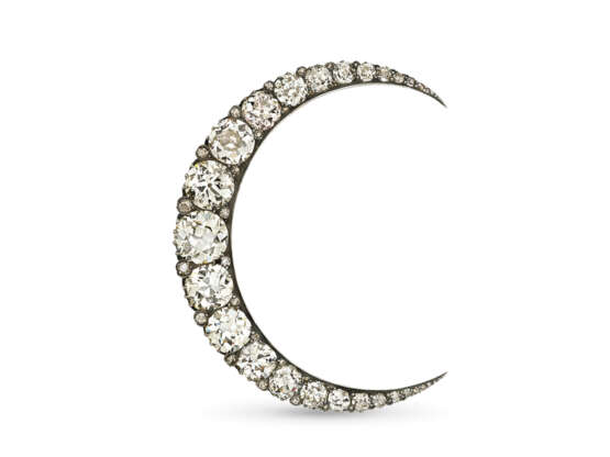 ANTIQUE DIAMOND CRESCENT BROOCH - Foto 1