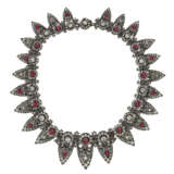 A FINE ANTIQUE RUBY AND DIAMOND NECKLACE-TIARA - photo 1