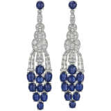 ART DECO SAPPHIRE AND DIAMOND EARRINGS - photo 1