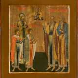 AN ICON SHOWING THE MOTHER OF GOD OF TOLGA AND FIVE SELECTED SAINTS - фото 1