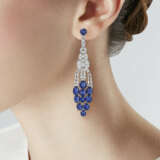 ART DECO SAPPHIRE AND DIAMOND EARRINGS - photo 2