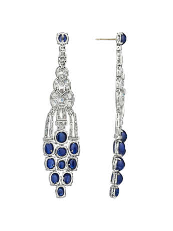 ART DECO SAPPHIRE AND DIAMOND EARRINGS - photo 3