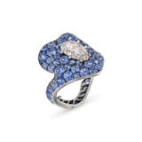 JAR COLORED DIAMOND AND SAPPHIRE `BONNET` RING - Foto 1