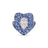 JAR COLORED DIAMOND AND SAPPHIRE `BONNET` RING - Foto 5