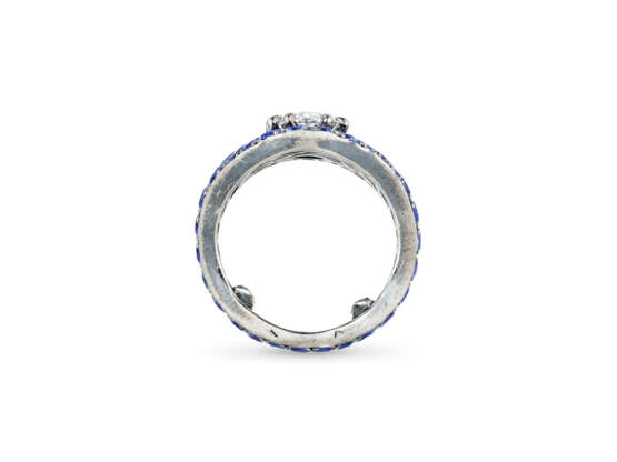 JAR COLORED DIAMOND AND SAPPHIRE `BONNET` RING - Foto 6