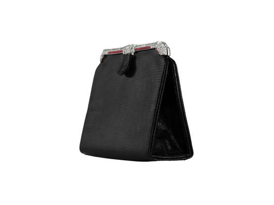 RUBY, DIAMOND AND LIZARD SKIN EVENING BAG - Foto 2