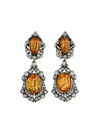 ANTIQUE SUITE OF TOPAZ AND DIAMOND JEWELRY - Foto 5