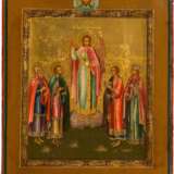 A SMALL ICON SHOWING THE ARCHANGEL RAPHAEL AND FOUR SELECTED SAINTS - Foto 1