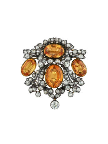 ANTIQUE SUITE OF TOPAZ AND DIAMOND JEWELRY - Foto 7