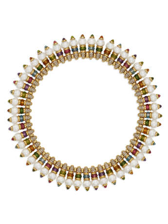 BULGARI CULTURED PEARL, MULTI-GEM AND DIAMOND ‘CELTAURA’ NECKLACE - photo 1