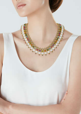 BULGARI CULTURED PEARL, MULTI-GEM AND DIAMOND ‘CELTAURA’ NECKLACE - photo 2