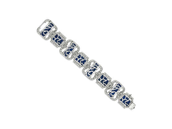 BLACK, STARR & FROST ART DECO LAPIS LAZULI AND DIAMOND BRACELET - photo 2