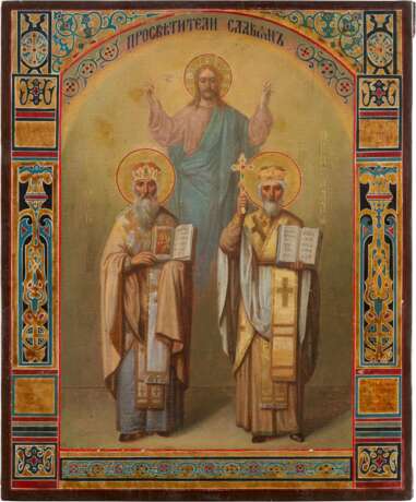 A LARGE ICON SHOWING STS. CYRIL AND METHODIUS - photo 1