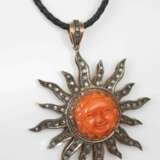 Gold pendant with diamonds and cut coral Gold Other style At the turn of 19th -20th century - photo 2