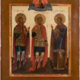 AN ICON SHOWING THREE SELECTED SAINTS - photo 1