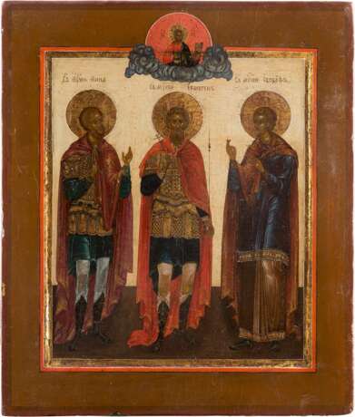 AN ICON SHOWING THREE SELECTED SAINTS - photo 1